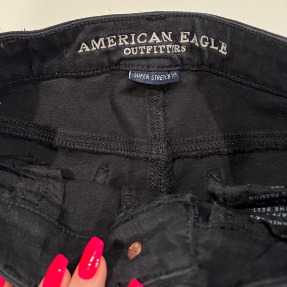 AMERICAN EAGLE OUTFITTERS BLACK HI-RISE JEGGING JEANS - Picture 8 of 10